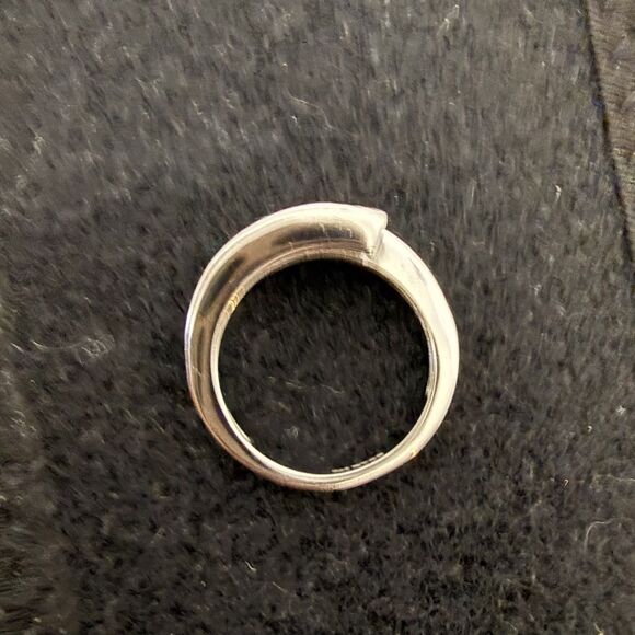 RYZE 925 Sterling Silver Three Mocha CZ & White Frost CZ Signed Ring Size 6 - Picture 3 of 8